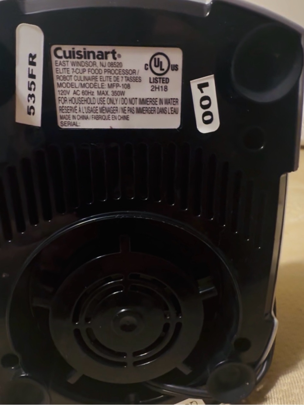 Cuisinart 7 cup elite food processor, fully functional, all parts, used/good. - Picture 6 of 11